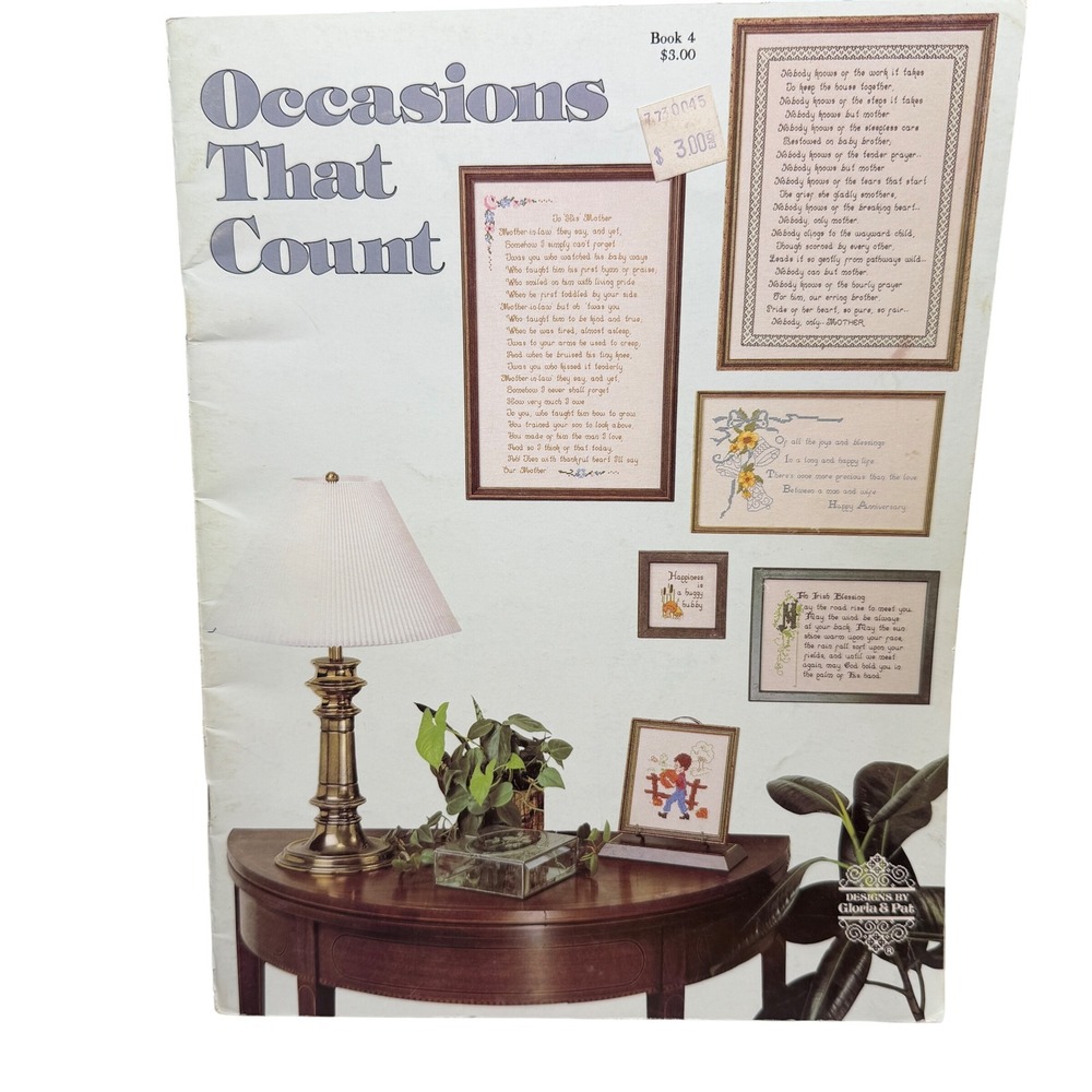 Designs by Gloria & Pat Occasions That Count Book 4 VTG Cross Stitch Patterns
